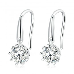 Cercei argint Round Zircon Crystal